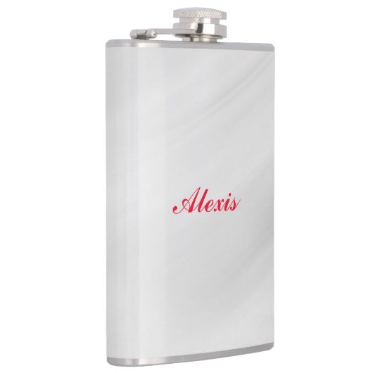 Flasques Élégant moderne élégant Gris Nom rouge (Droite)