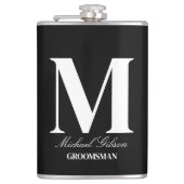 Flasques Elegant Monogram Flask - Personalized Groomsmen Gi (Devant)