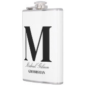 Flasques Elegant Monogram Flask - Personalized Groomsmen Gi (Gauche)