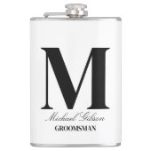 Flasques Elegant Monogram Flask - Personalized Groomsmen Gi (Devant)