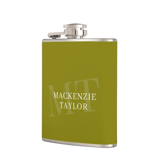 Flasques Elegant Monogram Name Personalized Text (Gauche)