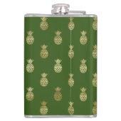 Flasques Élégant Monogramme d'ananas vert et or (Dos)