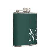 Flasques Élégant Monogramme et nom Emerald Green Personnali (Droite)