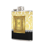 Flasques Élégant Monogramme noir et or (Gauche)