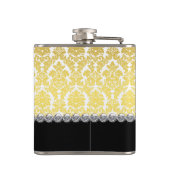 Flasques Élégant Monogramme noir et or (Dos)