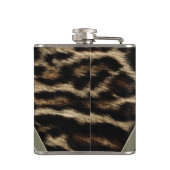 Flasques Élégant Monogramme noir et or Leopard (Dos)