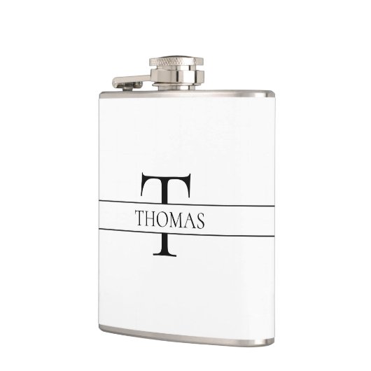 Flasques Élégant Monogramme Personnalisé Nom Personnalisé (Gauche)