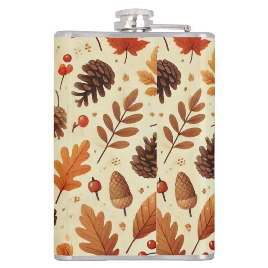 Flasques Élégant Motif Automne (Dos)