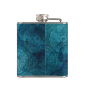 Flasques Elégant Motif d'aquarelle Mandala Turquoise (Dos)