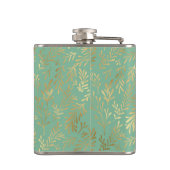 Flasques Élégant Motif de saule d'or sur Turquoise (Dos)