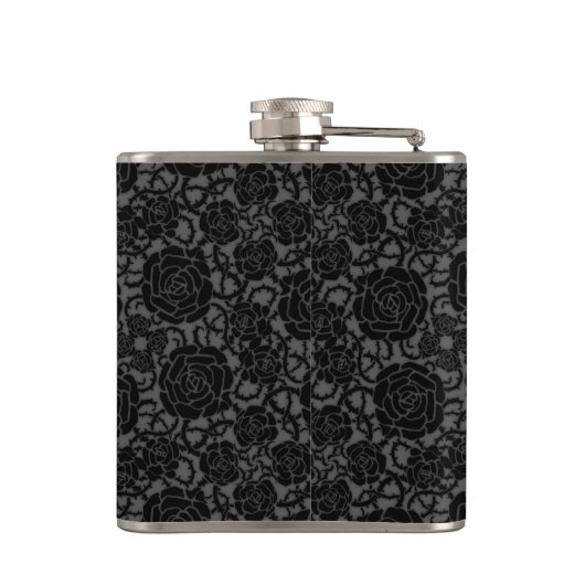 Flasques Élégant motif en dentelle noire avec nom (Dos)