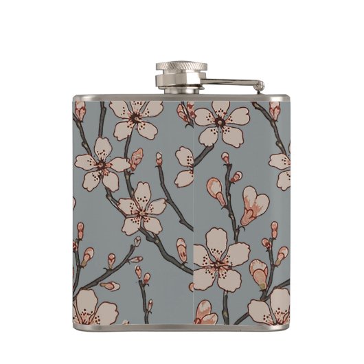 Flasques Élégant Motif Fleur rose Douce Fleur Fleur de Ceri (Dos)