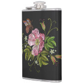 Flasques Élégant Motif floral broderie Arrière - plan noir (Gauche)