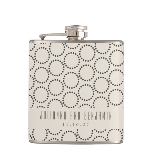 Flasques Elégant Noir Blanc Mid-Century Mod Mariage Personn (Devant)