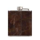 Flasques Élégant noir Brown Vache Cuir Texture Monogramme (Dos)