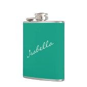 Flasques Élégant Nom de Script Vert Émeraude Mariage Partie (Gauche)