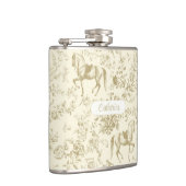 Flasques Elégant or beige équestre fleuri Nom (Droite)