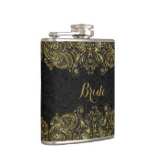 Flasques Elégant Or Et Noir Floral Paisley Dentelle (Droite)