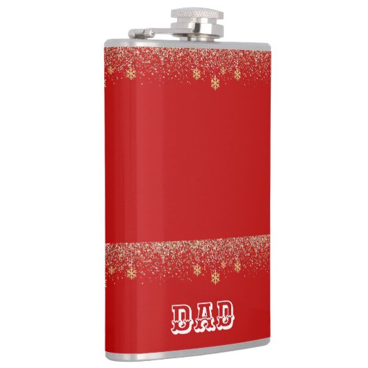 Flasques Élégant or Flocon de neige tombant Noël Nom rouge (Droite)