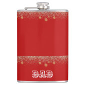 Flasques Élégant or Flocon de neige tombant Noël Nom rouge (Devant)