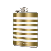 Flasques Elégant or métal rayures arrière - plan blanc (Gauche)