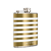 Flasques Elégant or métal rayures arrière - plan blanc (Droite)