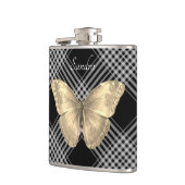 Flasques Élégant papillon noir et blanc doré (Gauche)