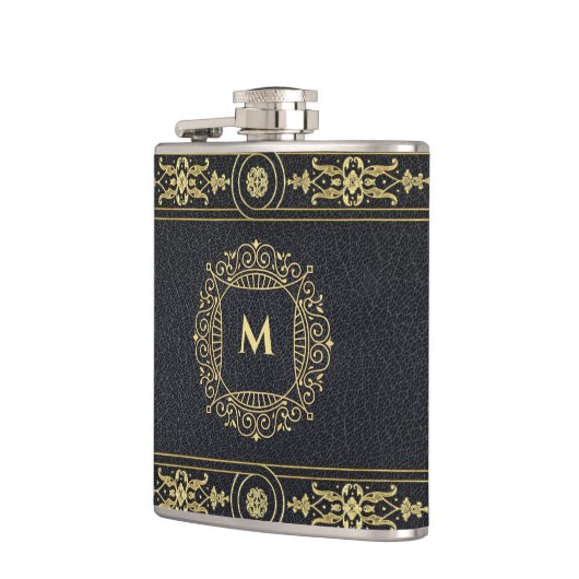 Flasques Élégant Parties scintillant d'or Art Déco Gentlema (Gauche)