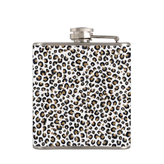 Flasques Élégant Parties scintillant d'or Motif Leopard (Dos)