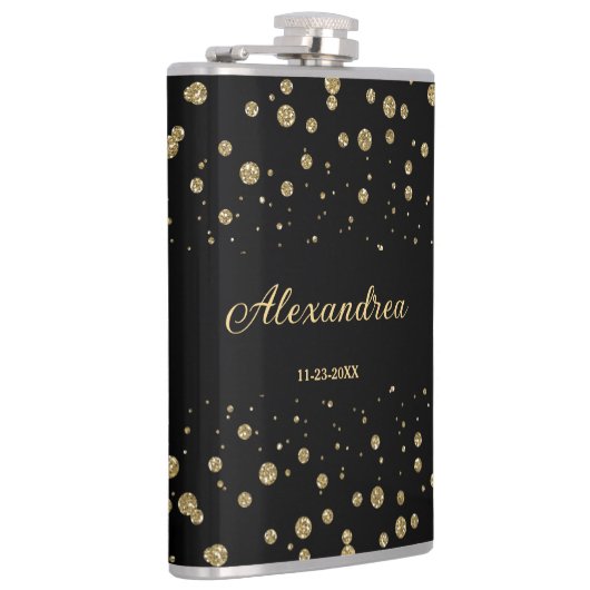 Flasques Elégant Parties scintillant or Sparkle Black Perso (Droite)