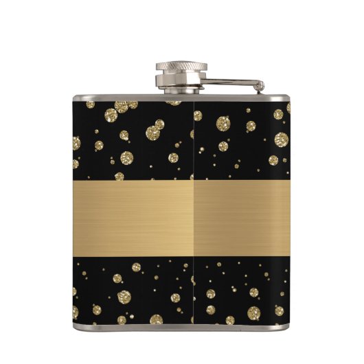 Flasques Elégant Parties scintillant or Sparkle Black Perso (Dos)