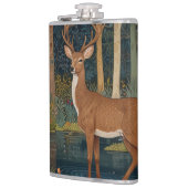 Flasques Élégant retro cerf boho forêt boisée verdure (Gauche)