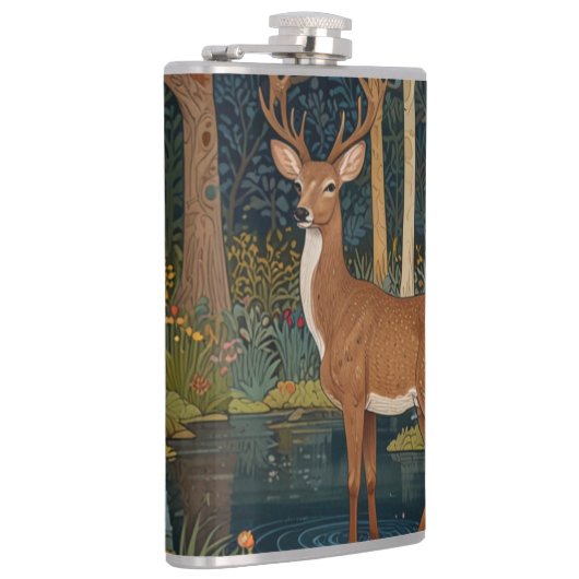 Flasques Élégant retro cerf boho forêt boisée verdure (Droite)