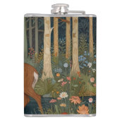 Flasques Élégant retro cerf boho forêt boisée verdure (Dos)