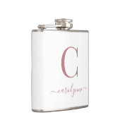 Flasques Élégant Rose moderne en or Monogramme Script (Droite)