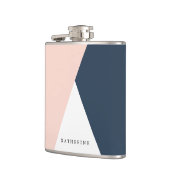 Flasques Elégant rose pâle & bleu marine triangles géométri (Gauche)