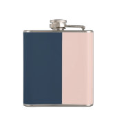 Flasques Elégant rose pâle & bleu marine triangles géométri (Dos)