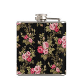 Flasques Élégant rose Vintage Roses-Black Arrière - plan (Dos)