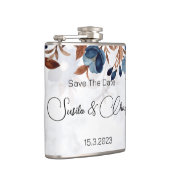 Flasques élégant Royal Blue Rustic savethedate moderne. (Droite)