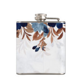 Flasques élégant Royal Blue Rustic savethedate moderne. (Dos)