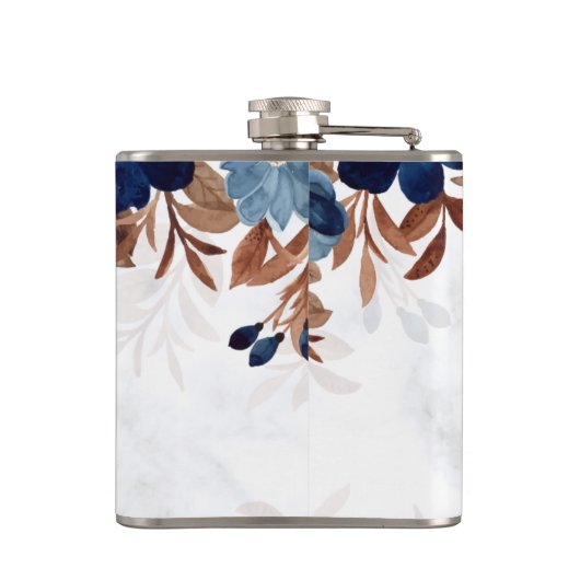 Flasques élégant Royal Blue Rustic savethedate moderne. (Dos)