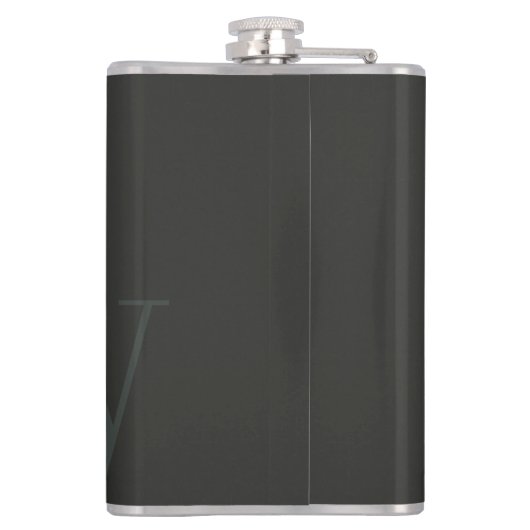 Flasques Élégant rustique foncé vert foncé Monogramme noir (Dos)