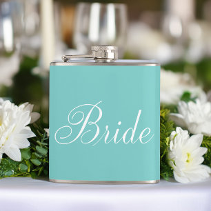 Flasques Élégant Script Mint Green Bride