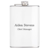 Flasques Élégant Simple Noir & Blanc Minimaliste (Devant)