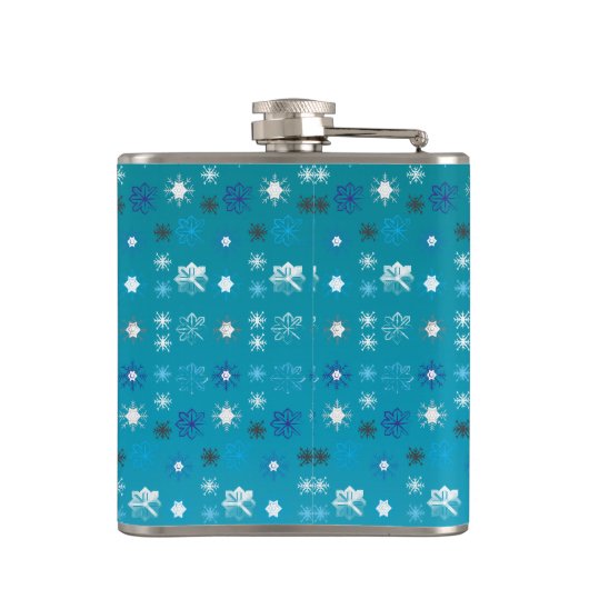 Flasques Elégant turquoise et blanc, étoiles et flocons de (Dos)