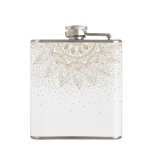 Flasques Elégante conception de points Mandala Or (Dos)