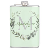 Flasques Elégante couronne d'aquarelle de Monogramme Botani (Devant)