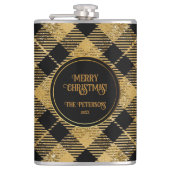Flasques Elégante Parties scintillant Tartan Black Gold (Devant)