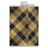 Flasques Elégante Parties scintillant Tartan Black Gold (Dos)