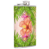 Flasques Élégantes fleurs tropicales Feuilles verts floraux (Droite)